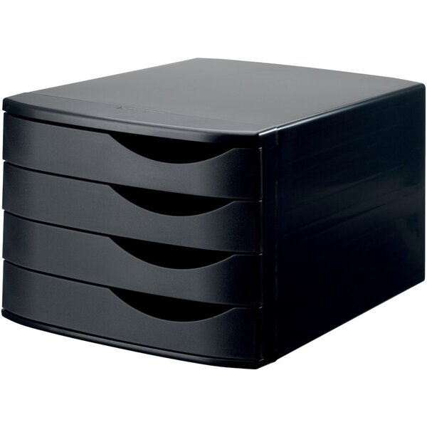 8710968001583 - ATLANTA Schubladenbox 4 Schubladen geschlossen DIN A4 Recycling-Kunststoff schwarz 8710968001583 - ATLANTA Schubladenbox 4 Schubladen geschlossen DIN A4 Recycling-Kunststoff schwarz