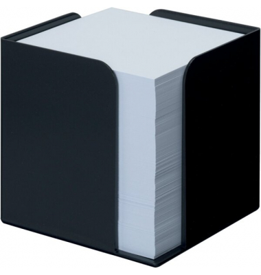 Zettelbox 2299172090, Re-Solution, 9,5x9,5x9,5cm, schwarz, Kunststoff, inkl.: 850 Notizzettel