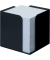 Zettelbox 2299172090, Re-Solution, 9,5x9,5x9,5cm, schwarz, Kunststoff, inkl.: 850 Notizzettel