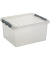 Aufbewahrungsbox Q-line H6160502, 36 Liter mit Deckel, für A3, außen 500x400x260mm, Kunststoff transparent
