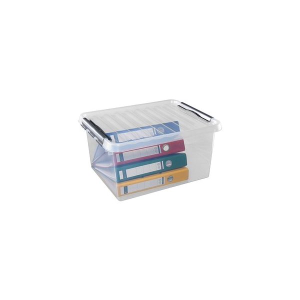 Aufbewahrungsbox Helit Q-Line 52 l transparent Maße: 50 x 40 x 38 cm (B x T  x H), Archivierung & Aufbewahrung, Ordnen + Registrieren, Bürobedarf