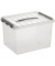 Aufbewahrungsbox Q-Line H6160402, 22 Liter, mit Deckel, au&szlig;en 400x300x260mm, Kunststoff transparent