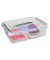 Aufbewahrungsbox Q-line H6163302, 62 Liter mit Deckel, für A4 Ordner, außen 600x400x340mm, Kunststoff transparent