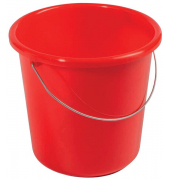 Haushaltseimer, 5 Liter, rot, mit Metallbügel und Maßeinheit,