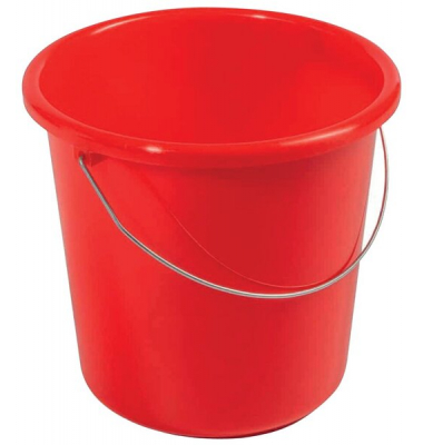Haushaltseimer, 5 Liter, rot, mit Metallb&uuml;gel und Ma&szlig;einheit,