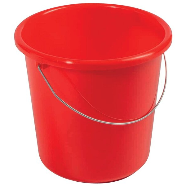 9002427258447 - Haushaltseimer 5 Liter rot mit Metallbügel und Maßeinheit 9002427258447 Kunststoffwerk 10125844