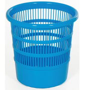 Papierkorb, 30 cm, blau, rund, durchbrochen
