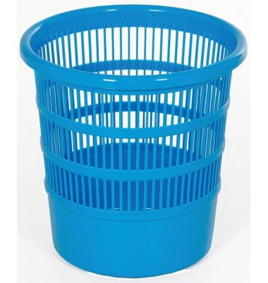 Papierkorb, 30 cm, blau, rund, durchbrochen