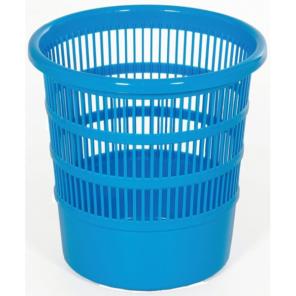 9002427340241 - Bekaform Papierkorb durchbrochen Ø 30 cm Runder Abfalleimer aus Kunststoff mit offenem Design Farbe blau 9002427340241 - Bekaform Papierkorb durchbrochen Ø 30 cm Runder Abfalleimer aus Kunststoff mit offenem Design Farbe blau