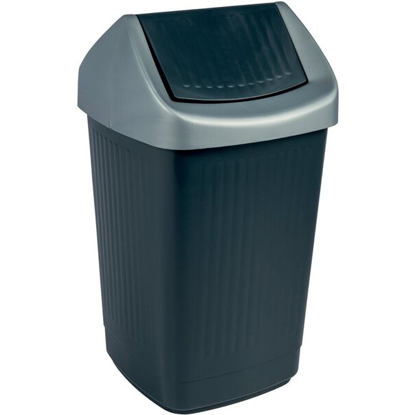 9002427371474 - Schwingdeckelabfallbehälter 25 Liter anthrazit mit Klappe aus Polystyrol 9002427371474 Teko-plastic 9002427371474 - Schwingdeckelabfallbehälter 25 Liter anthrazit mit Klappe aus Polystyrol 9002427371474 Teko-plastic