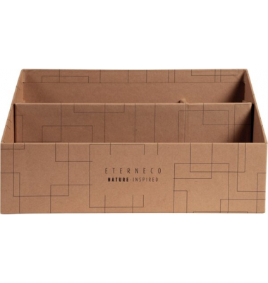Sorter / Briefständer Eterneco, braun geometrische Motive, 3 Fächer