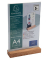 Tischaufsteller A4 Hoch Acryl mit Holzsockel, gerade T-Form