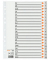 Kunststoffregister 93208, A bis Z, A4, 120µm, graue Taben, 21-teilig