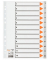 Kunststoffregister 93212, 1 bis 12, A4, 120µm, graue Taben, 12-teilig