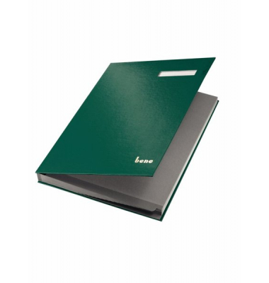 Unterschriftsbuch, 19 Fächer, grün, dehnbarer Rücken,