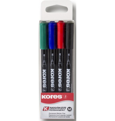 Kores Faserschreiber CD/DVD Marker 4er-Etui, permanent