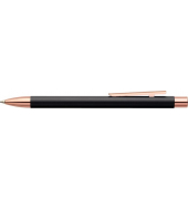 Kugelschreiber NEO Slim schwarz rosegoldfarben, mit gefedertem Clip,