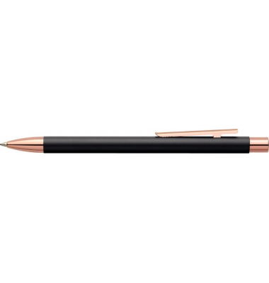 Kugelschreiber NEO Slim schwarz rosegoldfarben, mit gefedertem Clip,