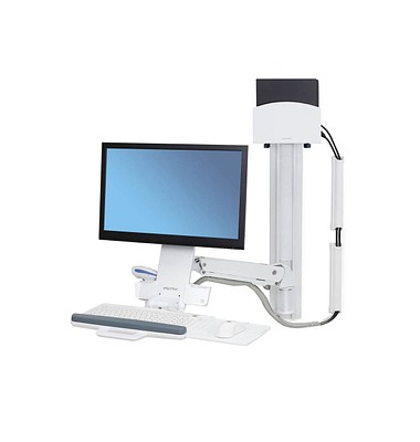 Monitor-Maus-Tastatur-Halterung StyleView Sit-Stand Combo Arm weiß, schwarz, Wandhalterung