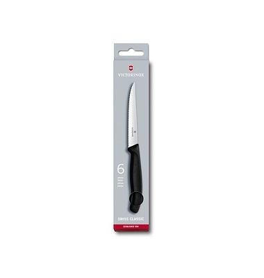 6 VICTORINOX Steakmesser Swiss Classic silber, schwarz
