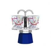 Mini Express Espressokocher blau, 2 Tassen