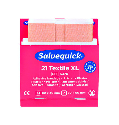 21 Salvequick Pflaster Textile XL 6470 beige