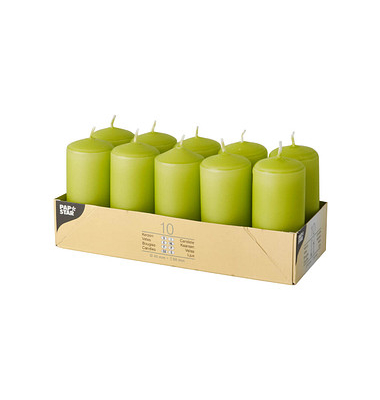 Stumpenkerzen 10585 kiwi 90x40mm (HxØ) ca. 9 Stunden Brenndauer Stumpenkerzen 10585 kiwi 90x40mm (HxØ) ca. 9 Stunden Brenndauer