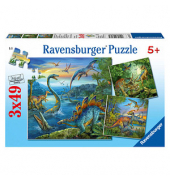 Faszination Dinosaurier Puzzle 3x 49 Teile