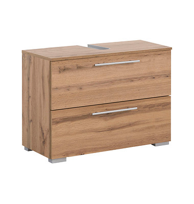 Waschbeckenunterschrank Carlos eiche landhaus 80,2 x 35,0 x 59,1 cm