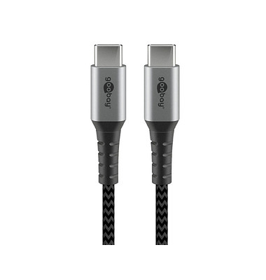 USB C Kabel 1,0 m schwarz, grau