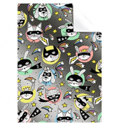 Geschenkpapierzuschnitte Fantasie 2513544540, Tiergesichter mit Maske, 50cm x 70cm, bunt