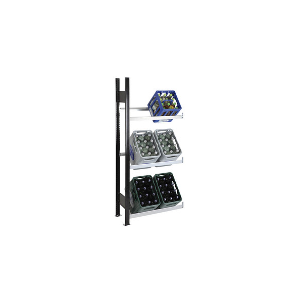 4004514244901 - Anbauregal 37003-S schwarz silber 750 x 300 x 1800 cm 4004514244901 SCHULTE