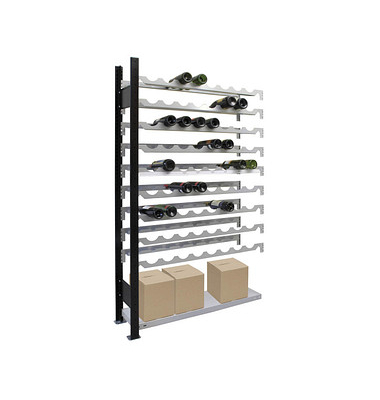 Anbauregal 26861 schwarz, silber 100,0 x 25,0 x 180,0 cm Anbauregal 26861 schwarz, silber 100,0 x 25,0 x 180,0 cm