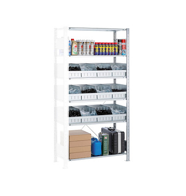 Anbauregal 14275 silber, verzinkt 100,0 x 50,0 x 200,0 cm
