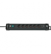 Premium-Line 6-fach Steckdosenleiste mit Schalter 3,0 m schwarz mit USB-Buchse