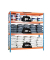 Schwerlastregal ECOFORTE 1504-4 458100047201548 orange, blau 150,0 x 45,0 x 200,0 cm