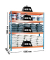 Schwerlastregal ECOFORTE 1506-4 458100047201568 orange, blau 150,0 x 60,0 x 200,0 cm