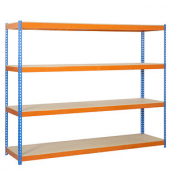 Schwerlastregal ECOFORTE 1204-4 458100047201244 orange, blau 120,0 x 45,0 x 200,0 cm
