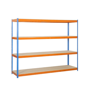 Schwerlastregal ECOFORTE 1204-4 458100047201244 orange, blau 120,0 x 45,0 x 200,0 cm