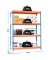 Schwerlastregal ECOFORTE 1206-4 458100047201264 orange, blau 120,0 x 60,0 x 200,0 cm