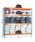 Schwerlastregal SIMONFORTE 1804-4 458100045201848 blau, orange 180,0 x 45,0 x 200,0 cm