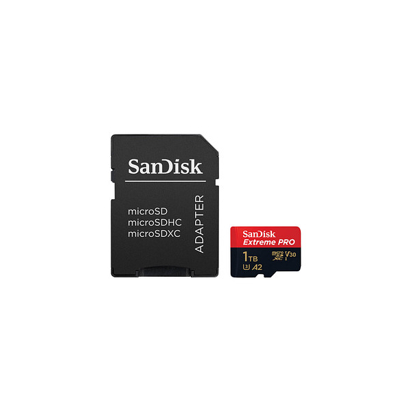 0619659188535 - SanDisk Extreme Pro - Flash-Speicherkarte (microSDXC-an-SD-Adapter inbegriffen) - 1 TB - A2   Video Class V30   UHS-I U3   Class10 - microSDXC UHS-I