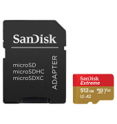Speicherkarte Extreme SDSQXAV-512G-GN6MA, Micro-SDXC, mit SD-Adapter, Class 10, bis 190 MB/s, 512 GB