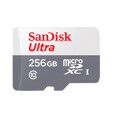 Speicherkarte Ultra SDSQUNR-256G-GN3MN, Micro-SDXC, Class 10, bis 100 MB/s, 256 GB