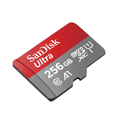 Speicherkarte microSDXC Ultra SDSQUAC-256G-GN6MA, Micro-SDXC, mit SD-Adapter, Class 10, bis 150 MB/s, 256 GB