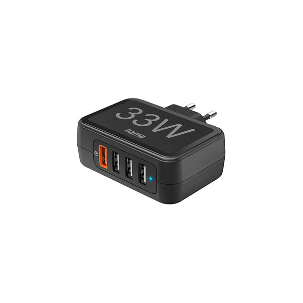 4047443489814 - hama 00201629 Schnellladegerät 4 Ports Qualcomm® 30 1x USB-A QC 3x USB-A 33 W Schw 4047443489814 - hama 00201629 Schnellladegerät 4 Ports Qualcomm® 30 1x USB-A QC 3x USB-A 33 W Schw