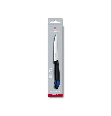 Steakmesser Swiss Classic silber, blau, Klinge: 11,0 cm