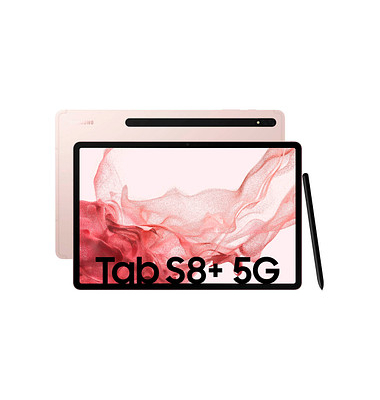 Galaxy Tab S8 Plus 5G Tablet 31,5 cm (12,4 Zoll) 256 GB pink gold
