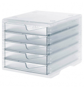 Schubladenbox styroswingbox light  transparent DIN C4 mit 5