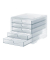 Schubladenbox styroswingbox light  transparent DIN C4 mit 5 Schubladen